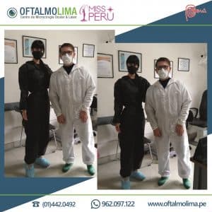 El dr. Mauricio miranda y la candidata al miss perú universo pierinna patiño